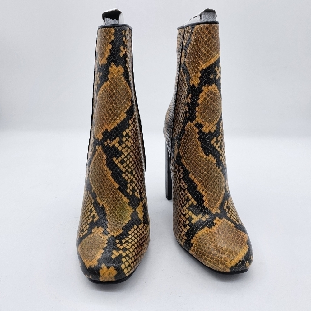 Aqua Womens Soren Leather Snakeprint High Heeled Boots Yellow 5.5 - Picture 9 of 13